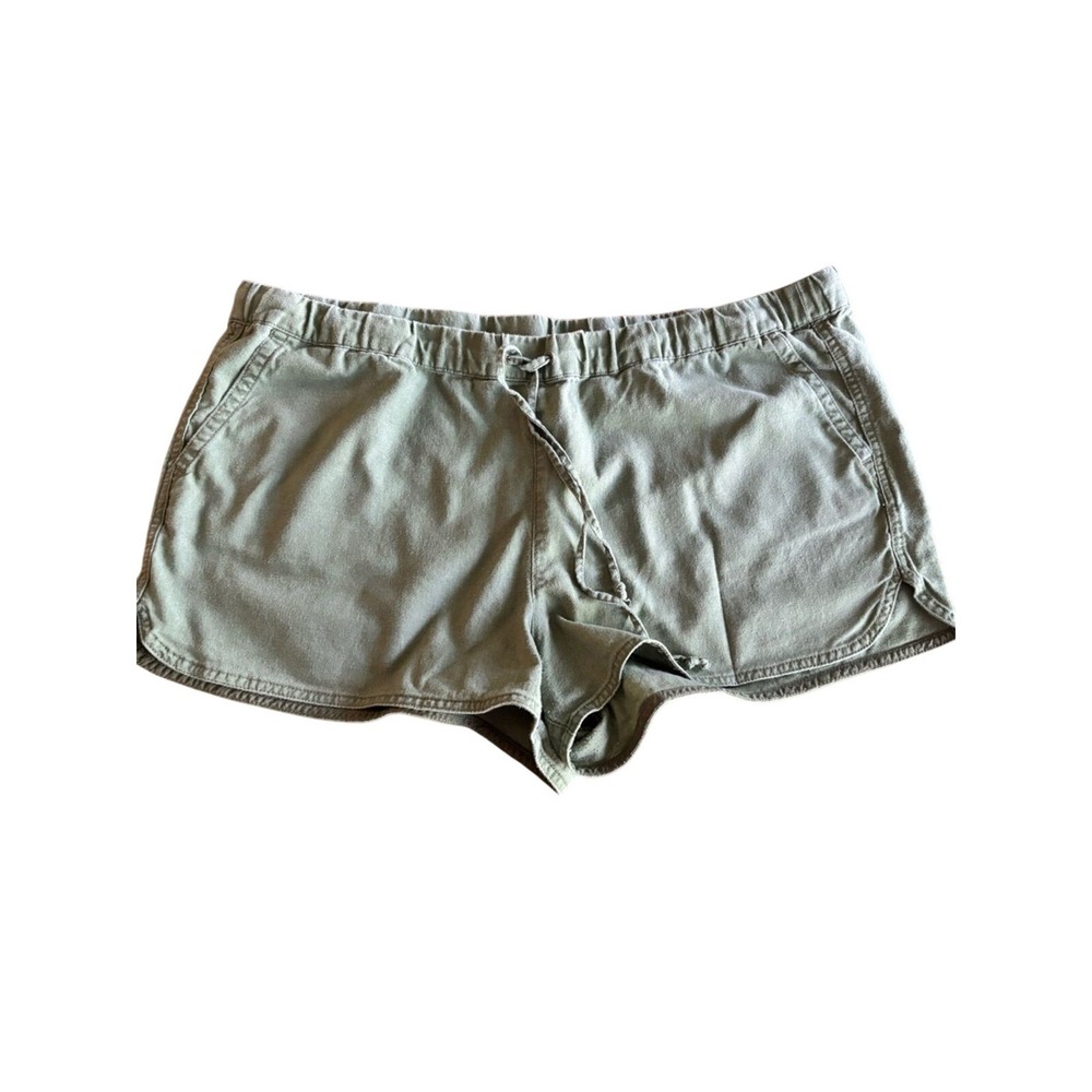 J. Crew Women's Sage Green Linen Blend Shorts Elastic Waist X-LARGE